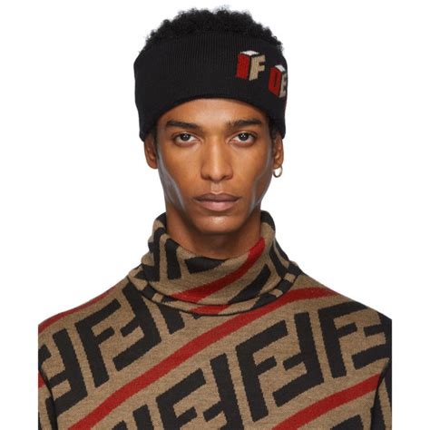 black wool fendi mania headband|fendi headbands.